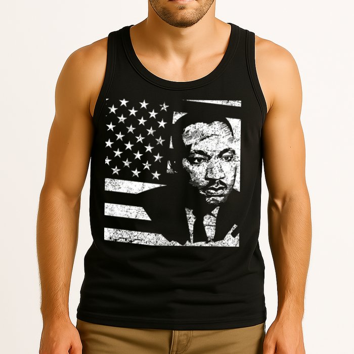 Martin Luther King Jr Distressed MLK Flag Tank Top