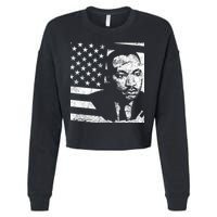 Martin Luther King Jr Distressed MLK Flag Cropped Pullover Crew
