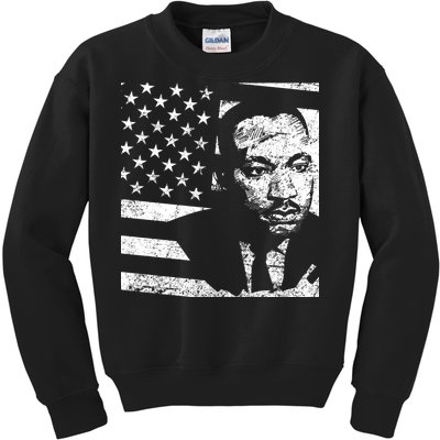 Martin Luther King Jr Distressed MLK Flag Kids Sweatshirt