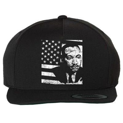 Martin Luther King Jr Distressed MLK Flag Wool Snapback Cap