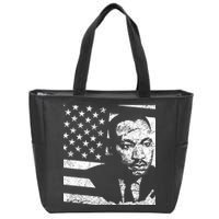 Martin Luther King Jr Distressed MLK Flag Zip Tote Bag