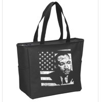Martin Luther King Jr Distressed MLK Flag Zip Tote Bag