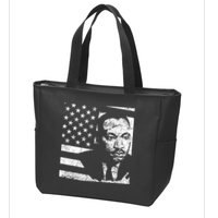 Martin Luther King Jr Distressed MLK Flag Zip Tote Bag