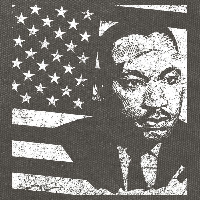 Martin Luther King Jr Distressed MLK Flag Cotton Canvas Backpack