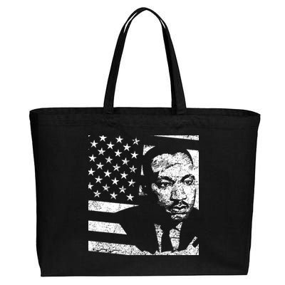 Martin Luther King Jr Distressed MLK Flag Cotton Canvas Jumbo Tote