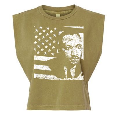 Martin Luther King Jr Distressed MLK Flag Garment-Dyed Women's Muscle Tee