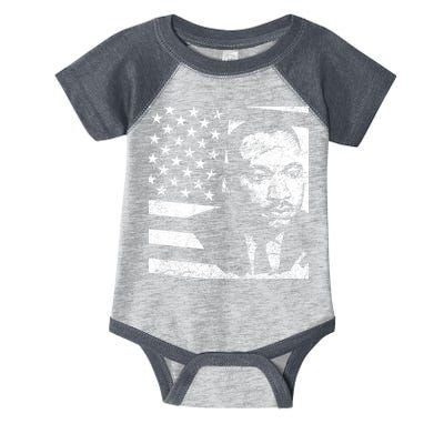 Martin Luther King Jr Distressed MLK Flag Infant Baby Jersey Bodysuit