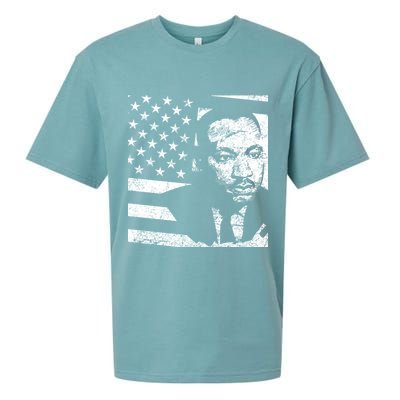 Martin Luther King Jr Distressed MLK Flag Sueded Cloud Jersey T-Shirt