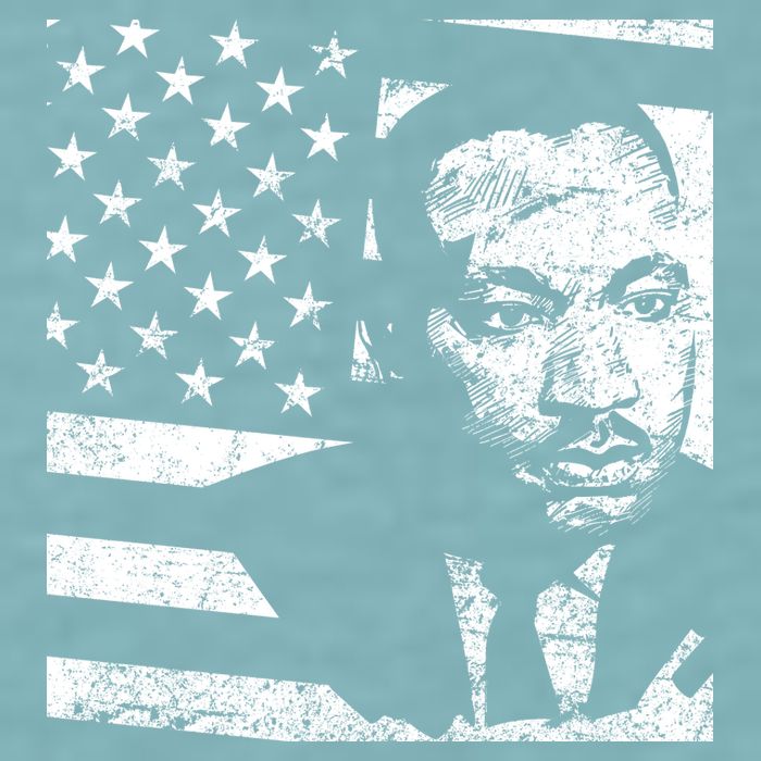 Martin Luther King Jr Distressed MLK Flag Sueded Cloud Jersey T-Shirt
