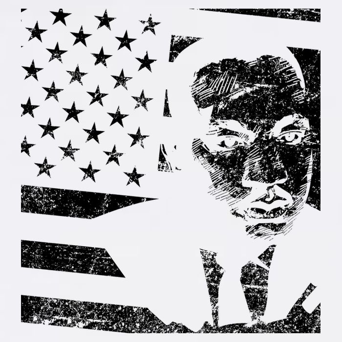 Martin Luther King Jr Distressed MLK Flag Garment-Dyed Sweatshirt