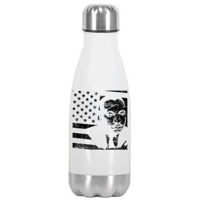 Martin Luther King Jr Distressed MLK Flag Stainless Steel Insulated Water Bottle