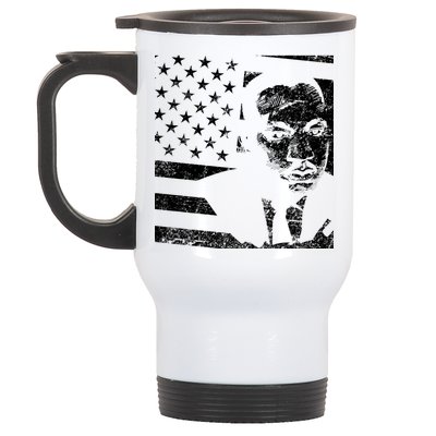 Martin Luther King Jr Distressed MLK Flag Stainless Steel Travel Mug