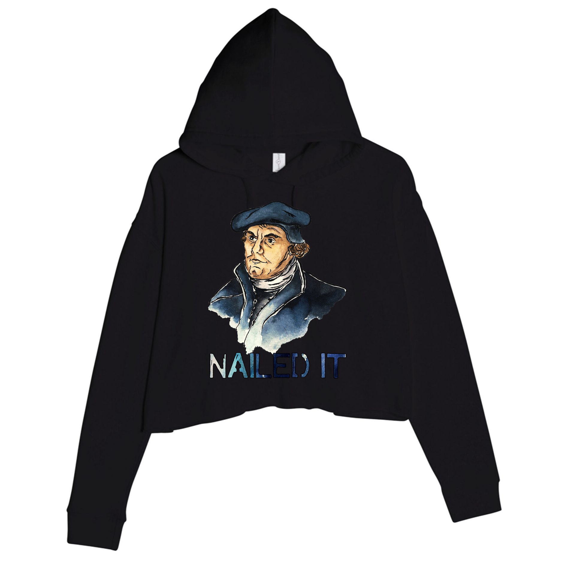 Martin Luther Nailed It Paint Stroke Crop Fleece Hoodie