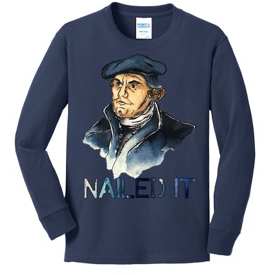 Martin Luther Nailed It Paint Stroke Kids Long Sleeve Shirt