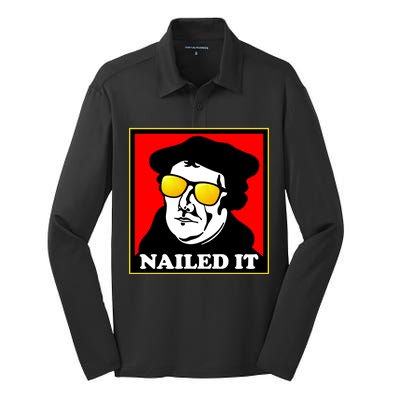 Martin Luther Nailed It Shades Silk Touch Performance Long Sleeve Polo