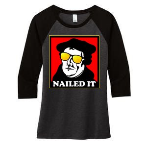 Martin Luther Nailed It Shades Women's Tri-Blend 3/4-Sleeve Raglan Shirt