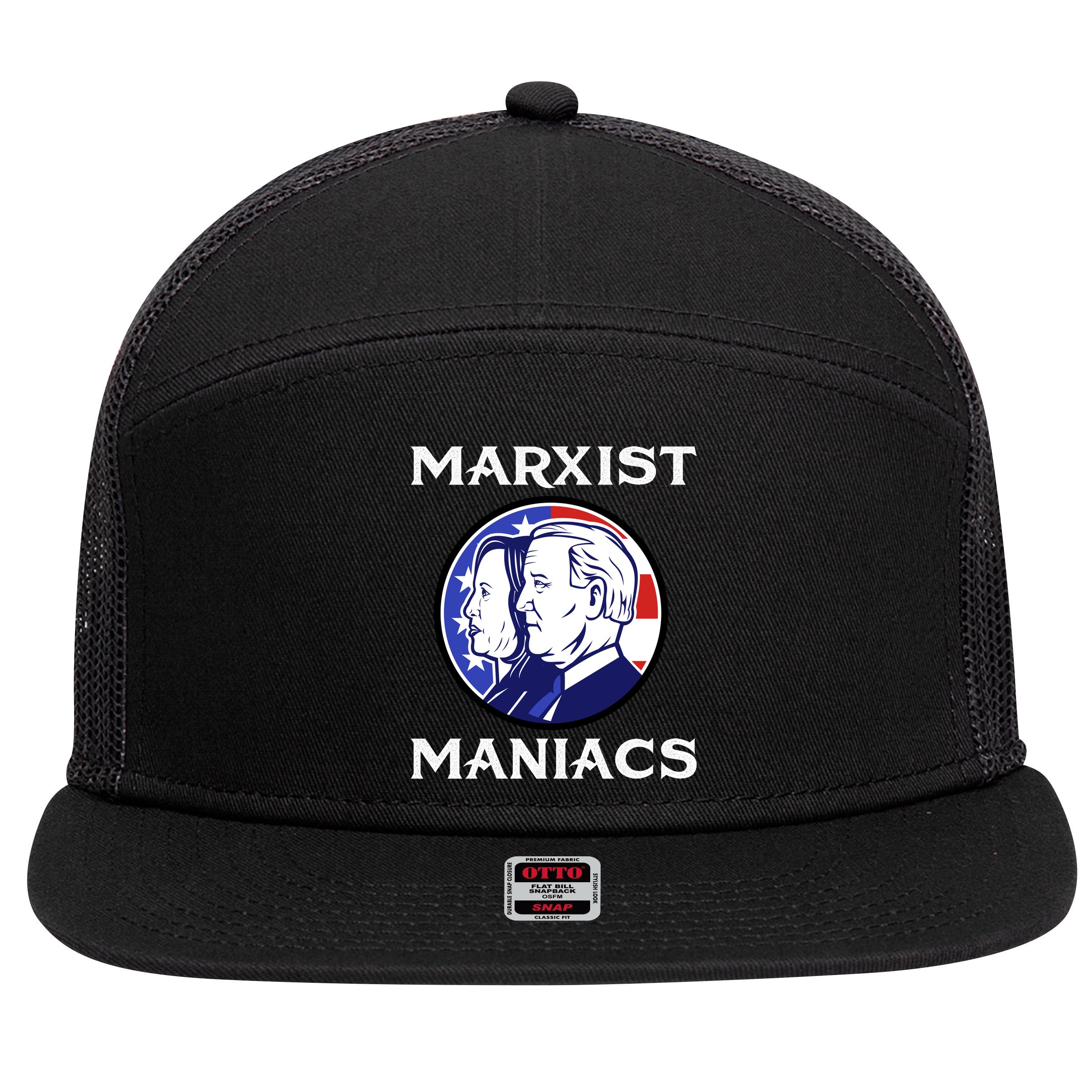 Marxist Maniacs Pro Trump Conservatives 7 Panel Mesh Trucker Snapback Hat