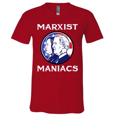 Marxist Maniacs Pro Trump Conservatives V-Neck T-Shirt