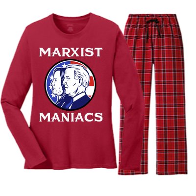 Marxist Maniacs Pro Trump Conservatives Women's Long Sleeve Flannel Pajama Set 