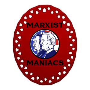 Marxist Maniacs Pro Trump Conservatives Ceramic Oval Ornament