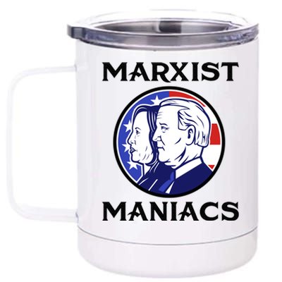 Marxist Maniacs Pro Trump Conservatives 12 oz Stainless Steel Tumbler Cup