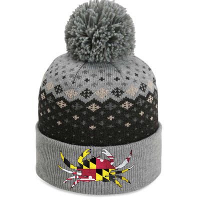 Maryland Flag Crab The Baniff Cuffed Pom Beanie