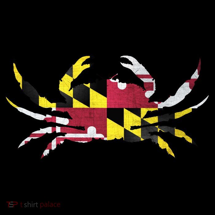 Maryland Flag Crab Stripe Pom Pom Beanie