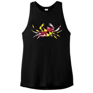 Maryland Flag Crab Ladies PosiCharge Tri-Blend Wicking Tank