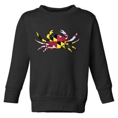 Maryland Flag Crab Toddler Sweatshirt