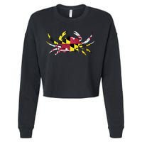 Maryland Flag Crab Cropped Pullover Crew