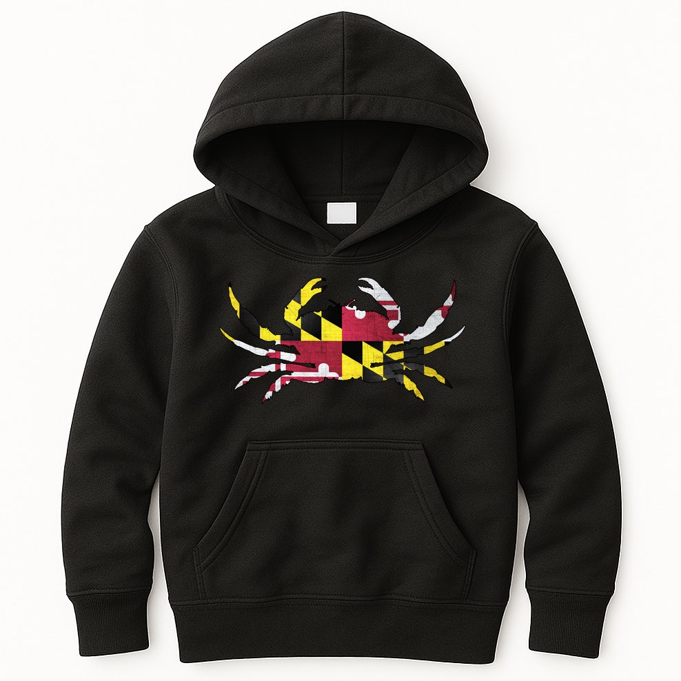 Maryland Flag Crab Kids Hoodie