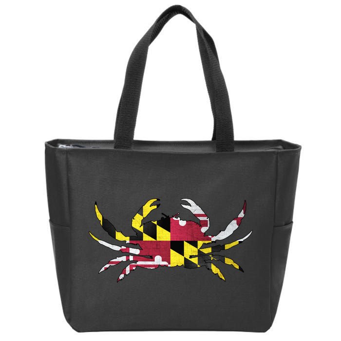Maryland Flag Crab Zip Tote Bag