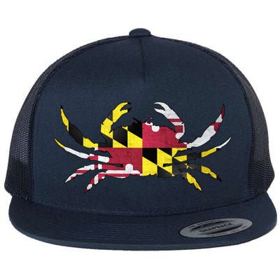 Maryland Flag Crab Flat Bill Trucker Hat