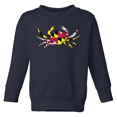 Maryland Flag Crab Toddler Sweatshirt