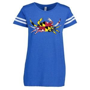 Maryland Flag Crab Enza Ladies Jersey Football T-Shirt