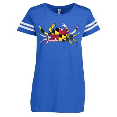 Maryland Flag Crab Enza Ladies Jersey Football T-Shirt