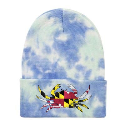 Maryland Flag Crab Tie Dye 12in Knit Beanie