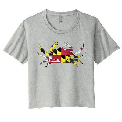 Maryland Flag Crab Women's Crop Top Tee