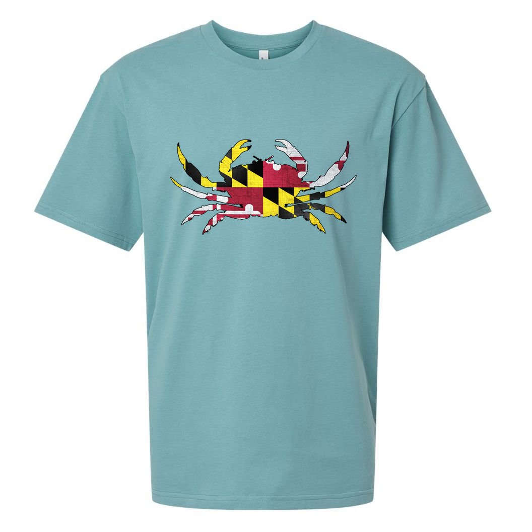 Maryland Flag Crab Sueded Cloud Jersey T-Shirt