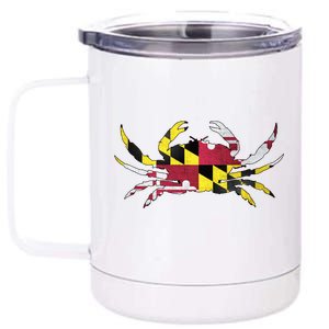 Maryland Flag Crab 12 oz Stainless Steel Tumbler Cup