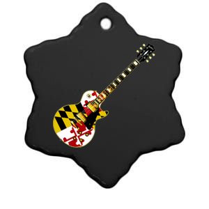 Maryland Guitar Ceramic Star Ornament