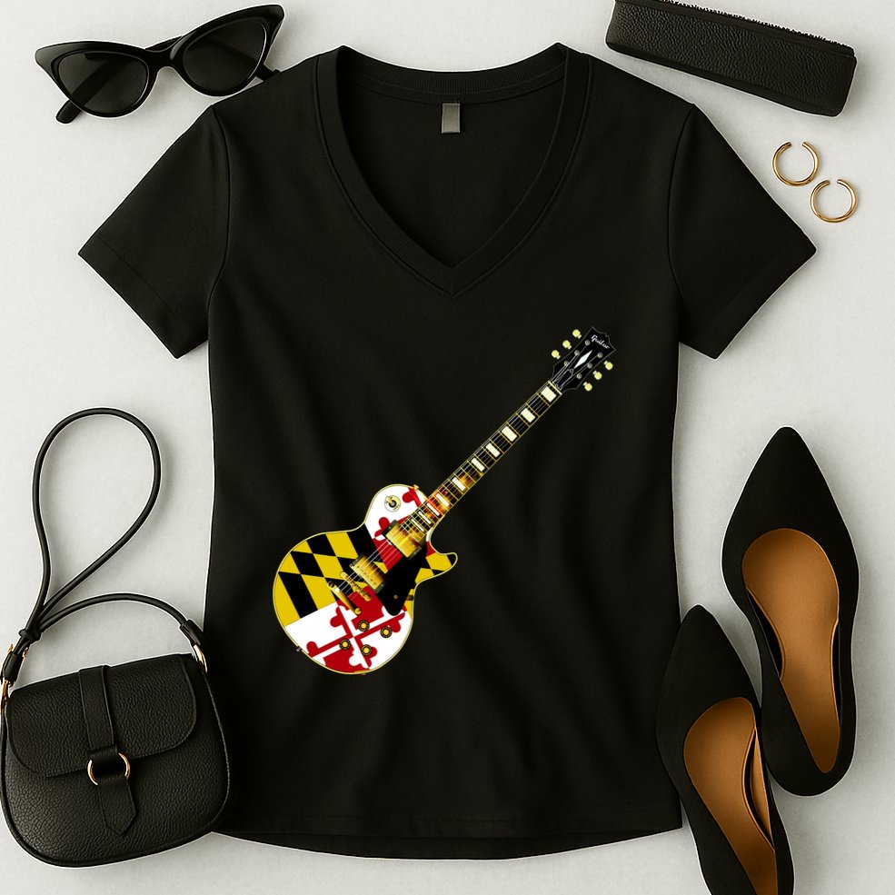 Maryland Guitar Women's V-Neck T-Shirt