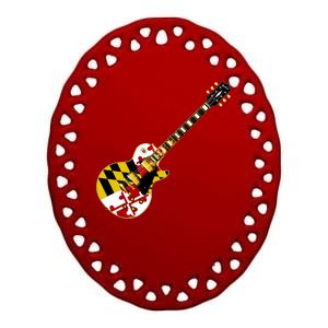 Maryland Guitar Ceramic Oval Ornament