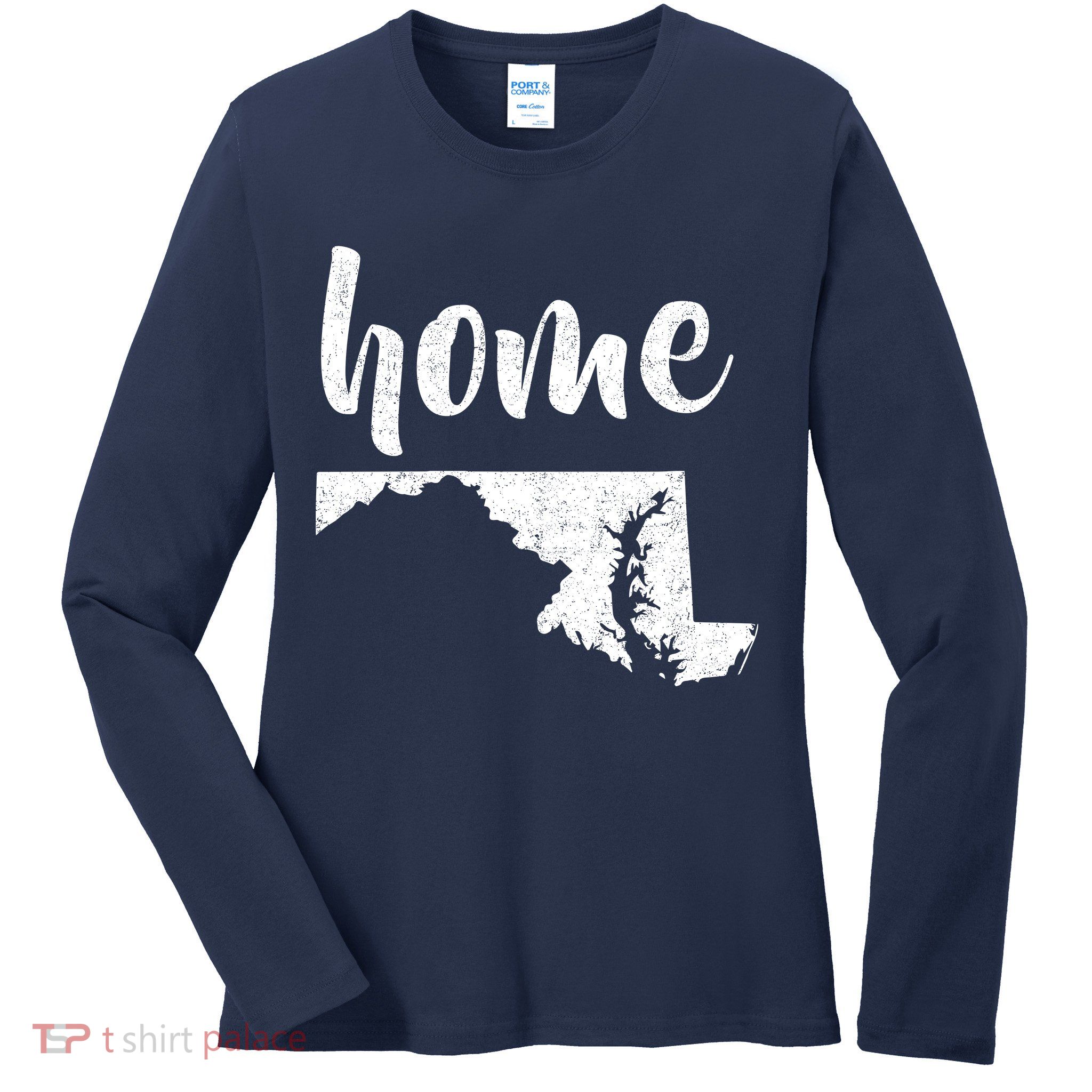 Maryland Home State Ladies Long Sleeve Shirt