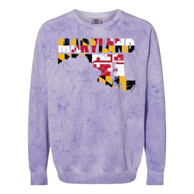 Maryland State Flag Colorblast Crewneck Sweatshirt