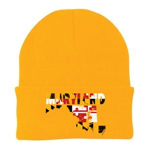 Maryland State Flag Knit Cap Winter Beanie