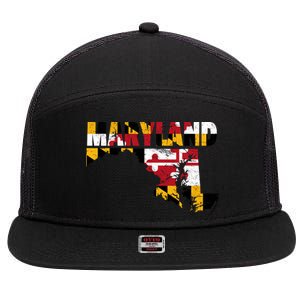 Maryland State Flag 7 Panel Mesh Trucker Snapback Hat