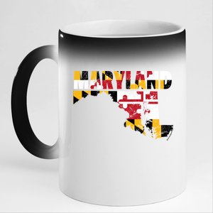 Maryland State Flag 11oz Black Color Changing Mug