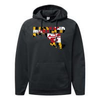 Maryland State Flag Performance Fleece Hoodie