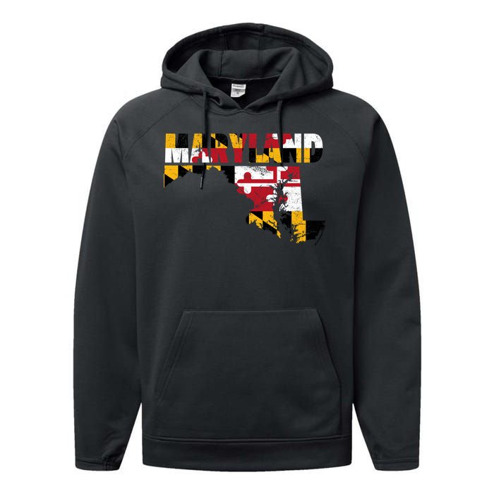 Maryland State Flag Performance Fleece Hoodie